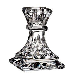 𝙎𝙄𝙂𝙉𝙀𝘿 Waterford Crystal Lismore 4" Candle Stick Holder ~ Square Base ~EUC